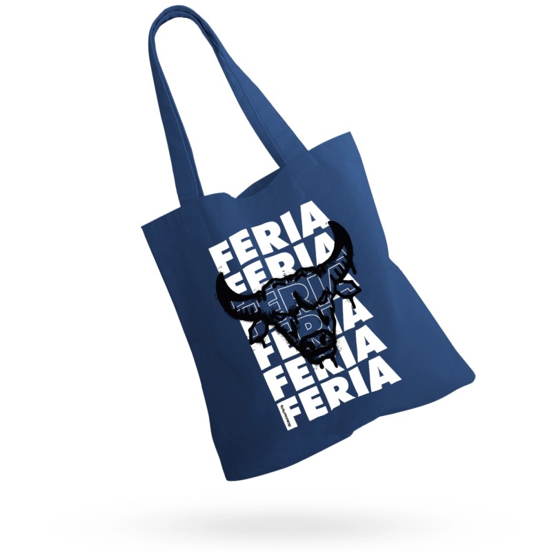 Tote Bag - Feria x6 + Taureau spray (noir et bleu)