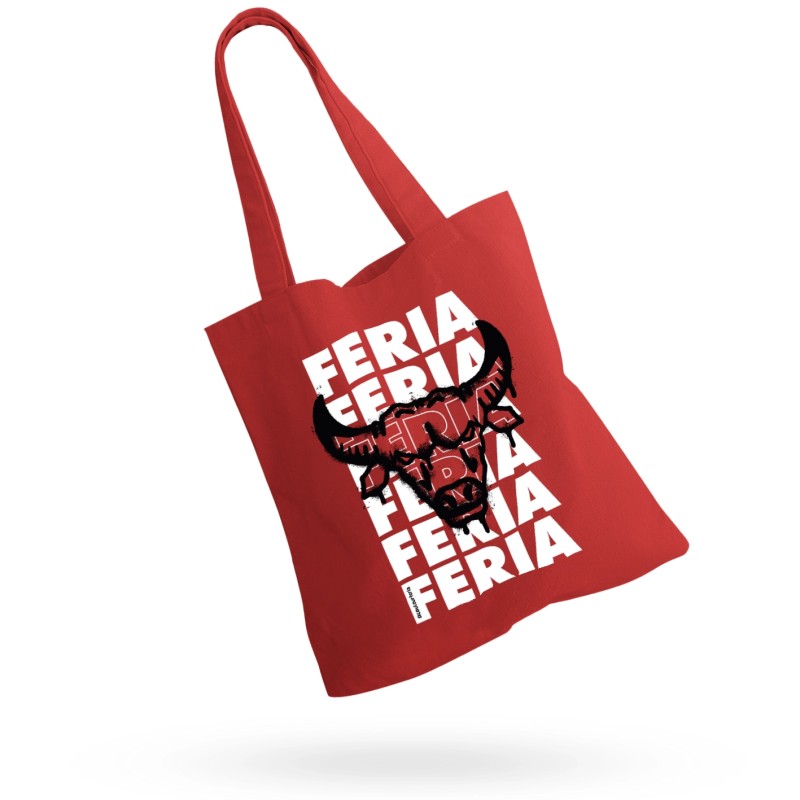 Tote Bag - Feria x6 + Taureau spray (noir et rouge)