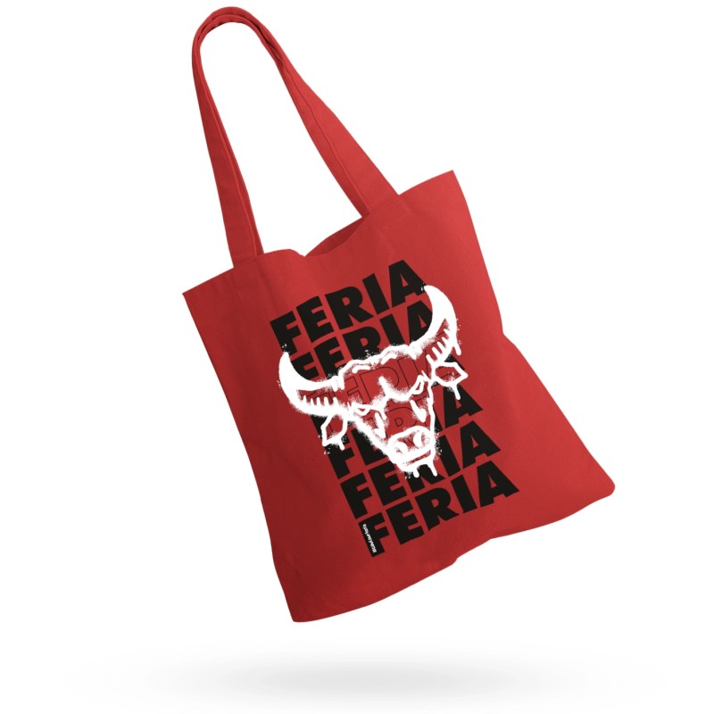 Tote Bag - Feria x6 + Taureau spray (blanc et rouge)