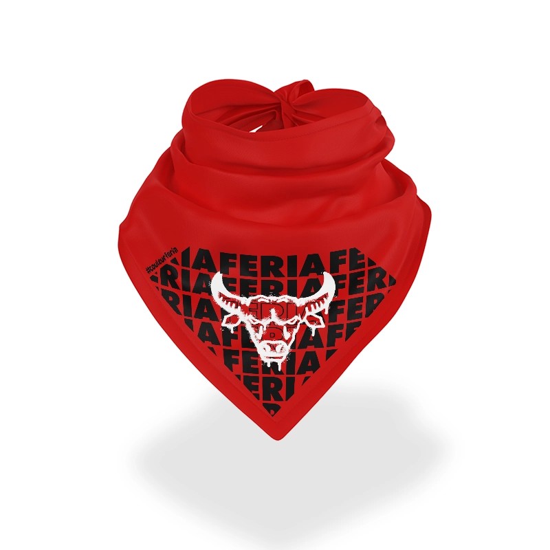 Bandana - Feria + Taureau spray (blanc et rouge)