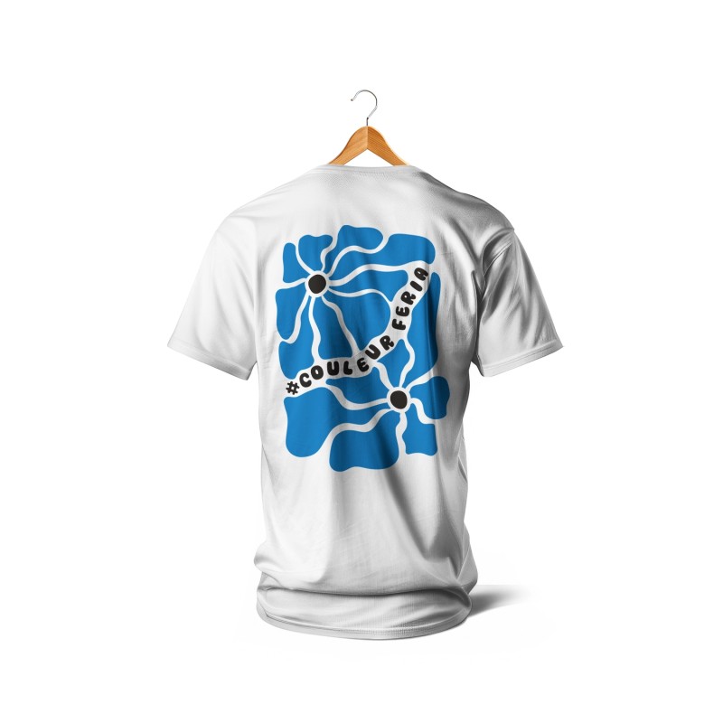 T-shirts - Couleur Féria, fleur double (bleu)
