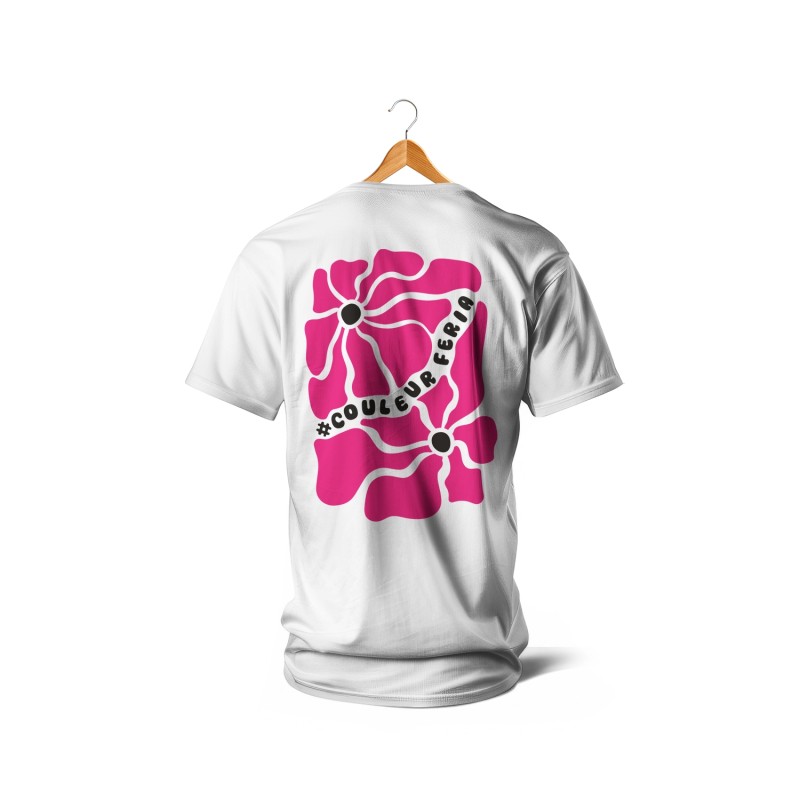 T-shirts - Couleur Féria, fleur double (rose)