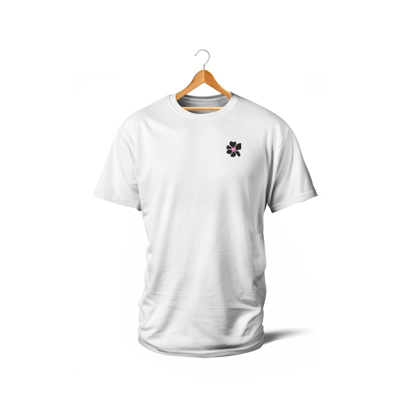 T-shirts - Couleur Féria, fleur double (noir et rose)