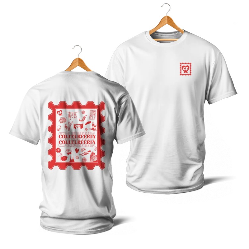 T-shirts - Couleur Féria, timbre enveloppe (rouge)