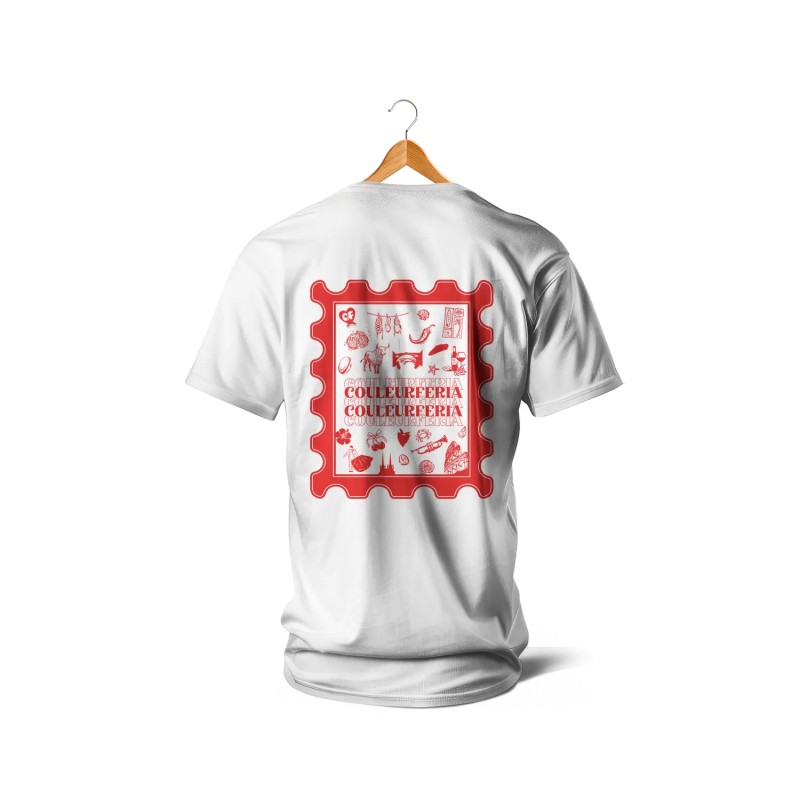 T-shirts - Couleur Féria, timbre enveloppe (rouge)