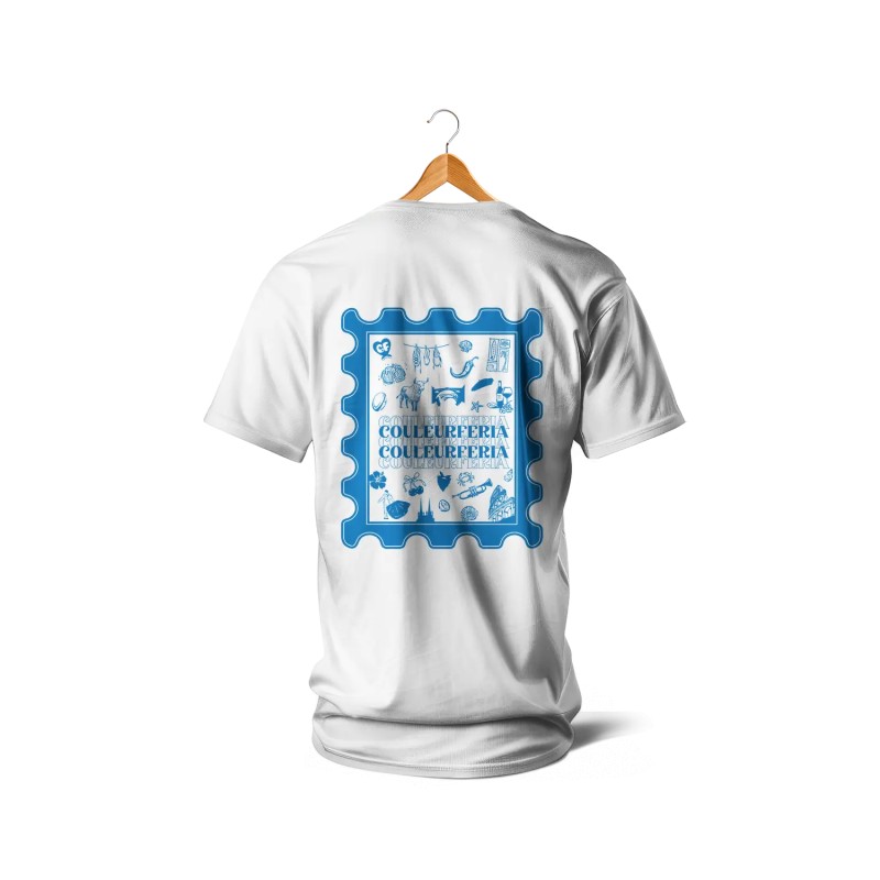 T-shirts - Couleur Féria, timbre enveloppe (bleu)