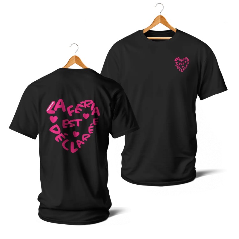 T-shirts - La Féria est déclarée (rose et noir)