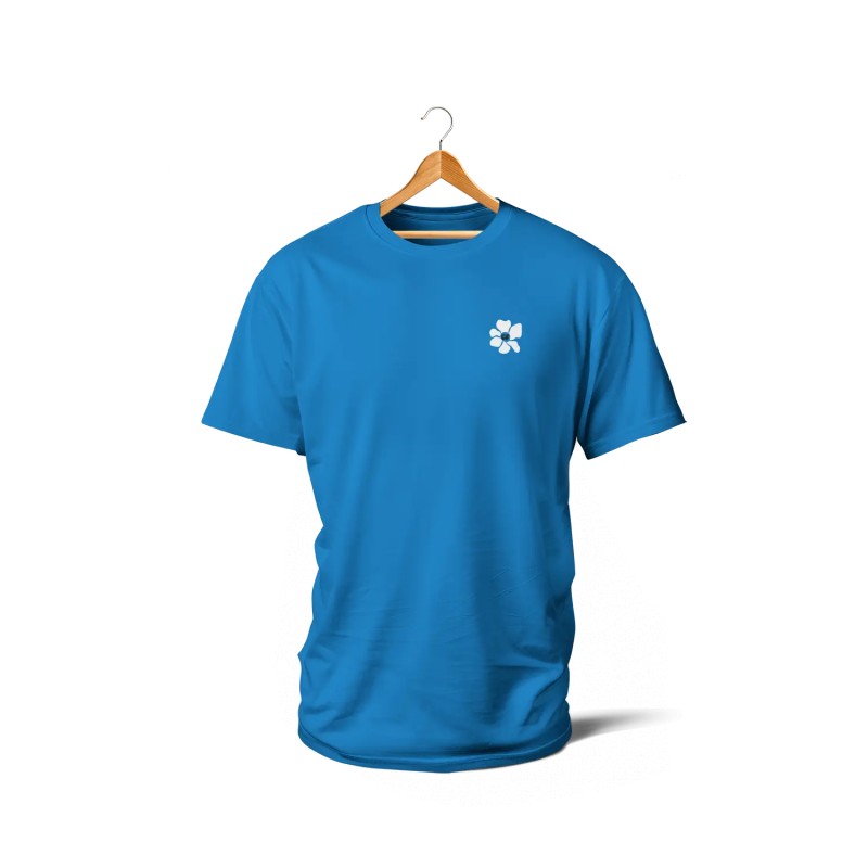 T-shirts - Couleur Féria, fleur double (bleu & blanc)
