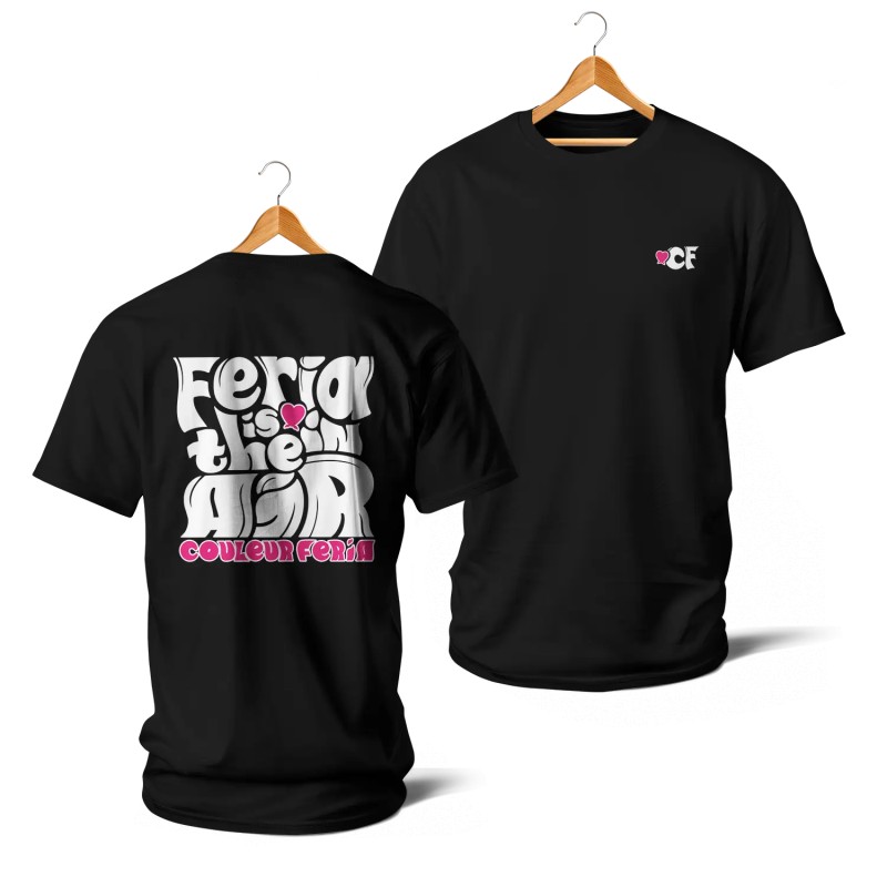 T-shirts - Couleur Féria, Féria is in the Air (noir et rose)