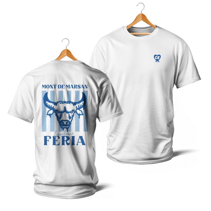 T-shirts - Couleur Féria, Mont-de-Marsan (Blanc et bleu)