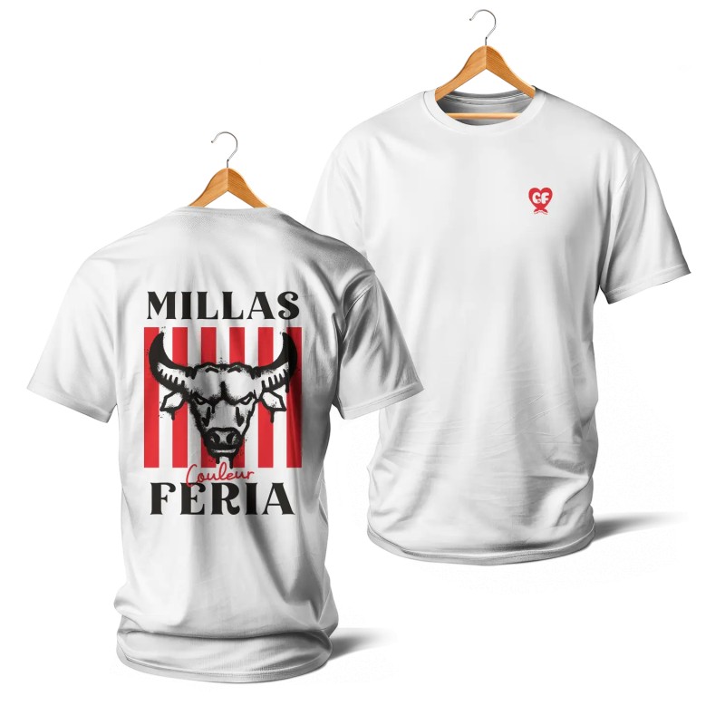 T-shirts - Couleur Féria, Millas (Blanc, rouge et noir)
