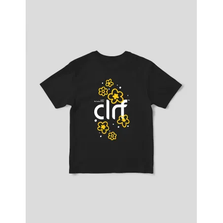 FLOWER POWER JAUNE T-SHIRT NOIR