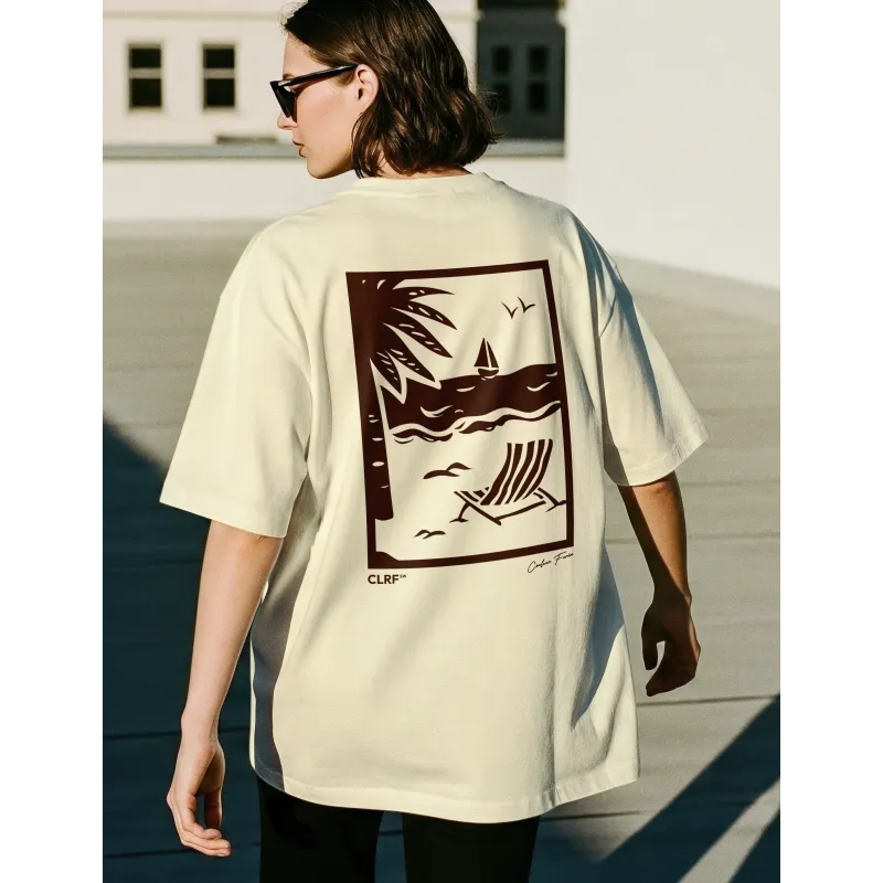 T-shirt Oversize Dolce Vita – Illustration Plage | CLRF