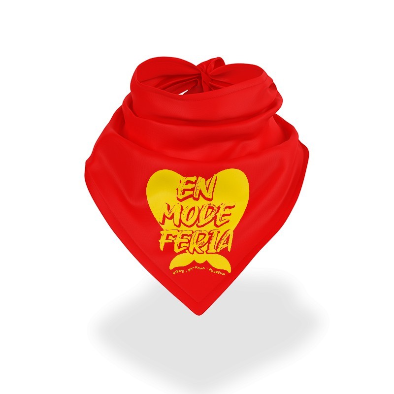 Bandana - En mode Féria (rouge et jaune)
