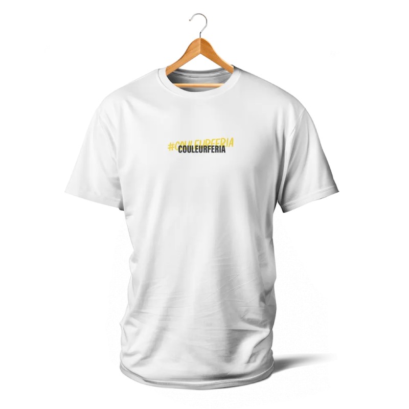 T-SHIRT BLANC - Mon foie est catalan, zero limite (jaune et rouge)