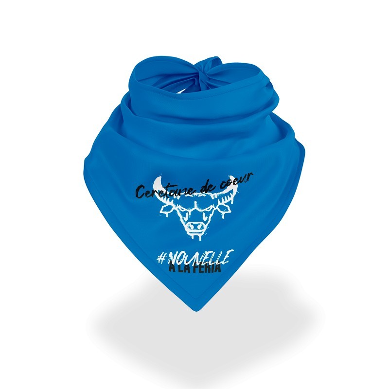 Bandana - Ceretane de coeur (bleu et blanc)