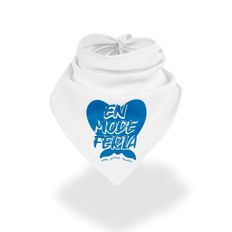 Bandana - En mode Féria (blanc et bleu)