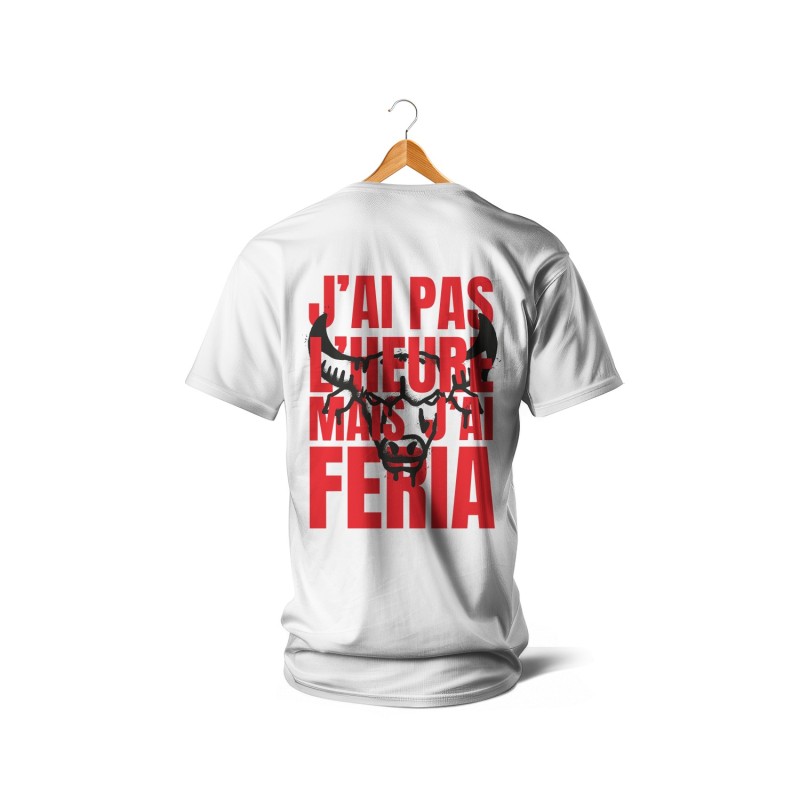 T-shirts - J’ai pas l’heure... mais j’ai féria (rouge et noir)