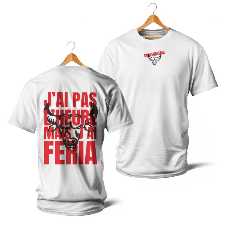 T-shirts - J’ai pas l’heure... mais j’ai féria (rouge et noir)