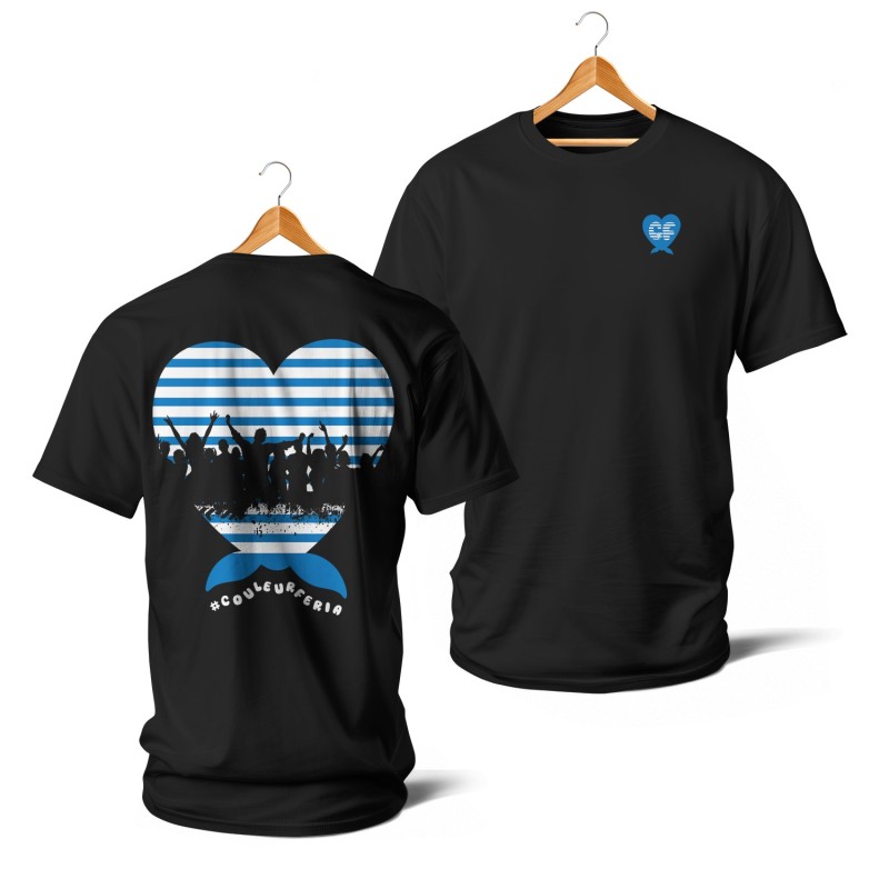 Mariniere coeur noeud (bleu et noir)