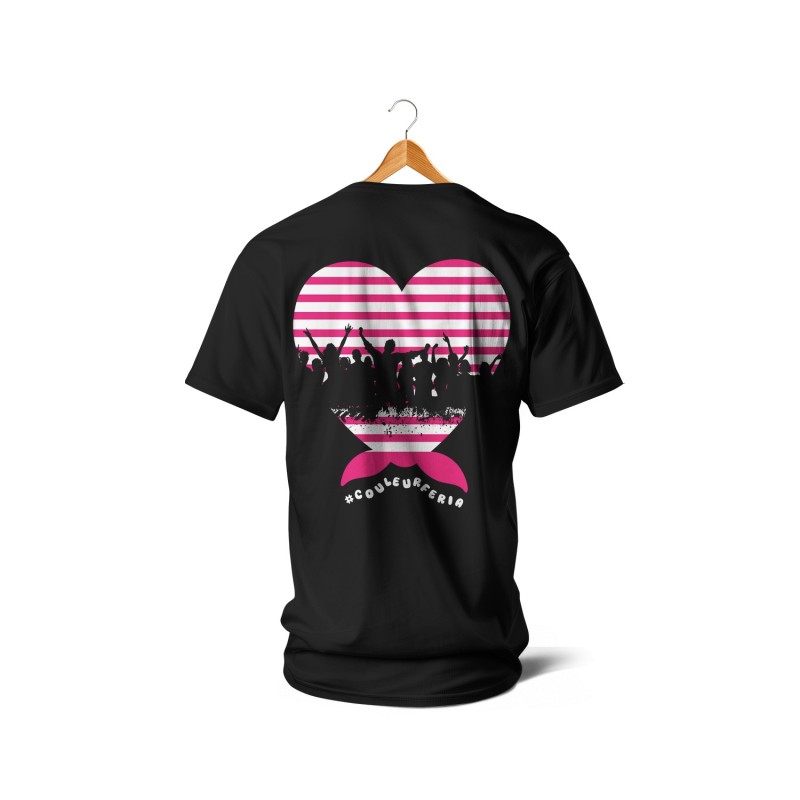 T-shirts - Mariniere coeur noeud (rose et noir)