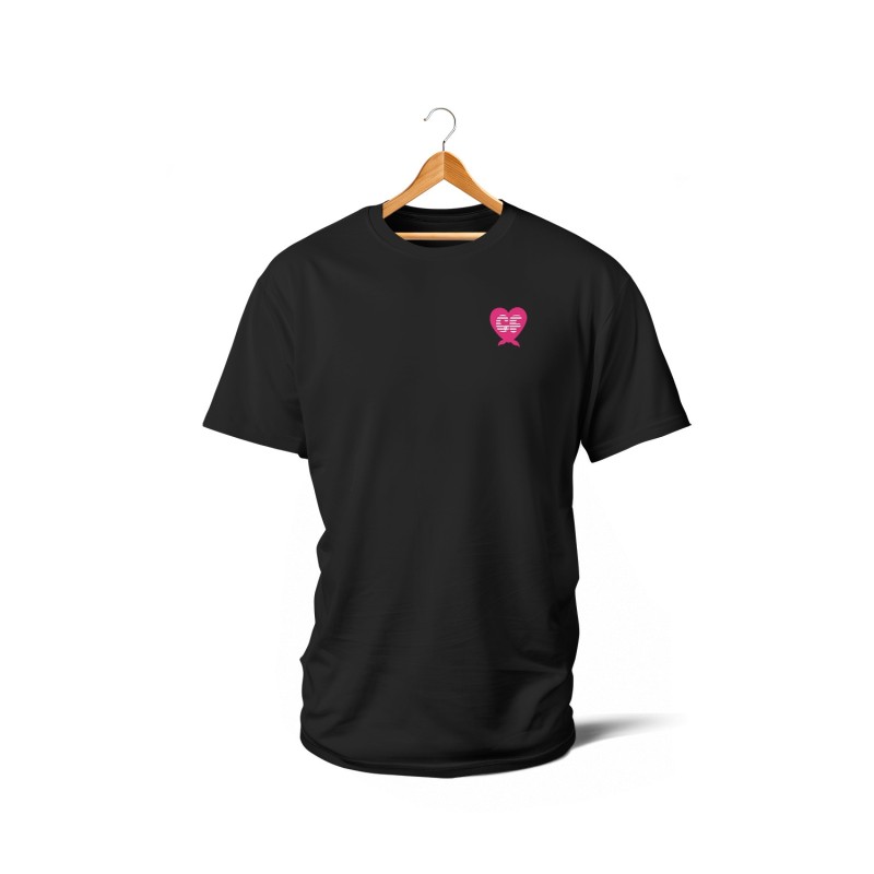 T-shirts - Mariniere coeur noeud (rose et noir)