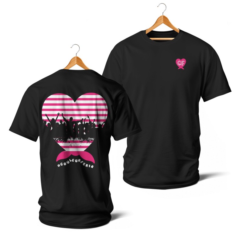 Mariniere coeur noeud (rose et noir)