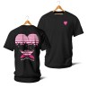T-shirts - Mariniere coeur noeud (rose et noir)