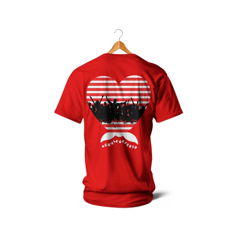 T-shirts - Mariniere coeur noeud (blanc et rouge)