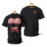 T-shirts - Mariniere coeur noeud (rouge et noir)
