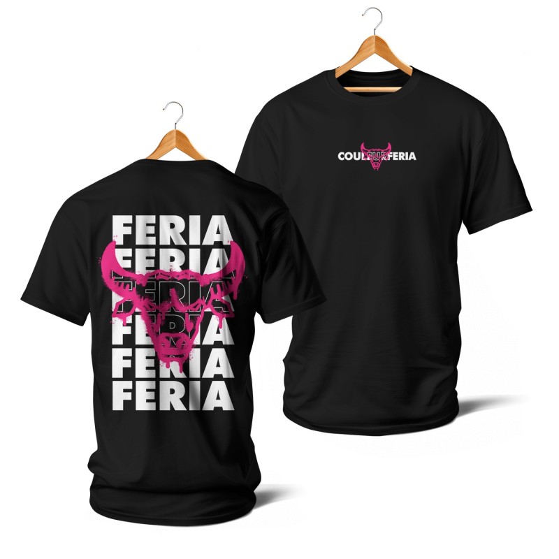 T-shirts - Feria x6 + Taureau spray (rose et noir)