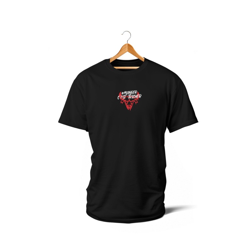 T-shirts - Manger c'est tricher (rouge et noir)