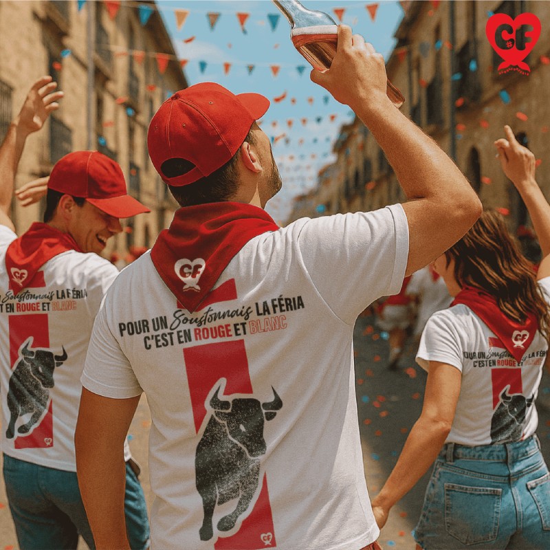 T-shirts - Feria de Soustons : Pour un Soustonnais c'est en rouge et blanc