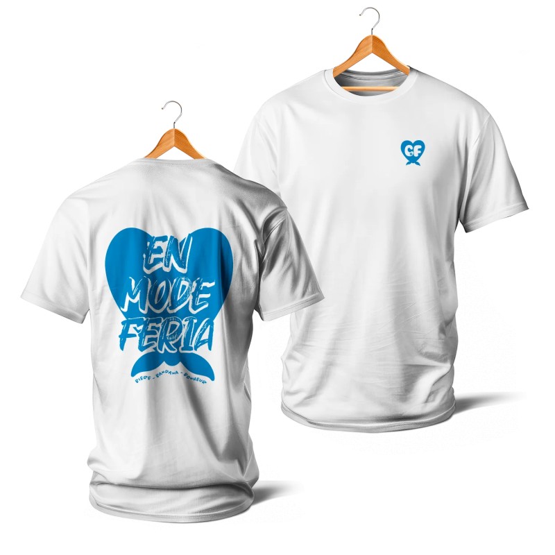 T-SHIRT BLANC - En mode feria (bleu)