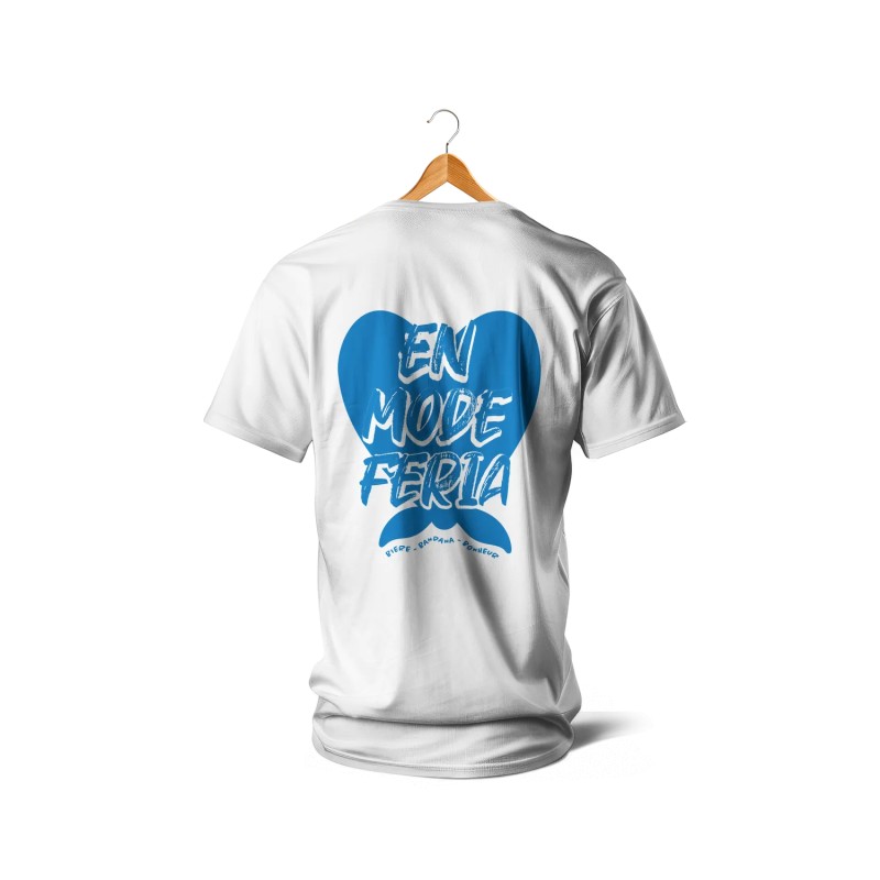 T-SHIRT BLANC - En mode feria (bleu)