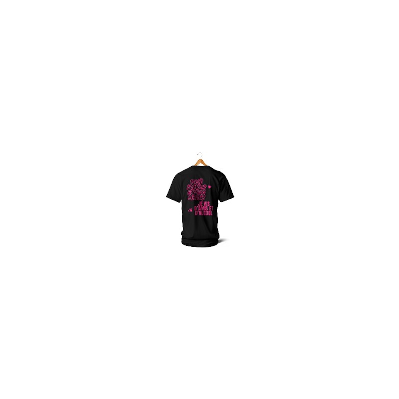 T-shirts Faute d’amour et d’eau fraîche (rose et noir)