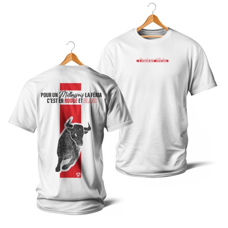 T-shirt Feria de Millas - Pour un Millassois c'est en rouge et blanc