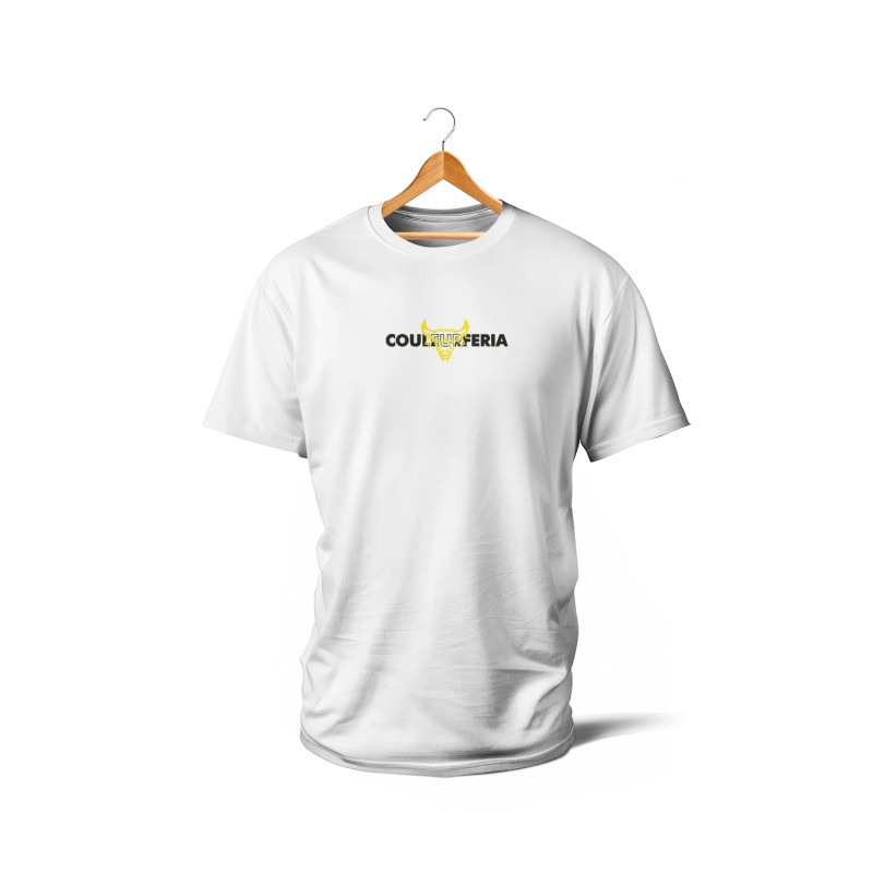 T-SHIRT BLANC - Feria  + Taureau spray (jaune)
