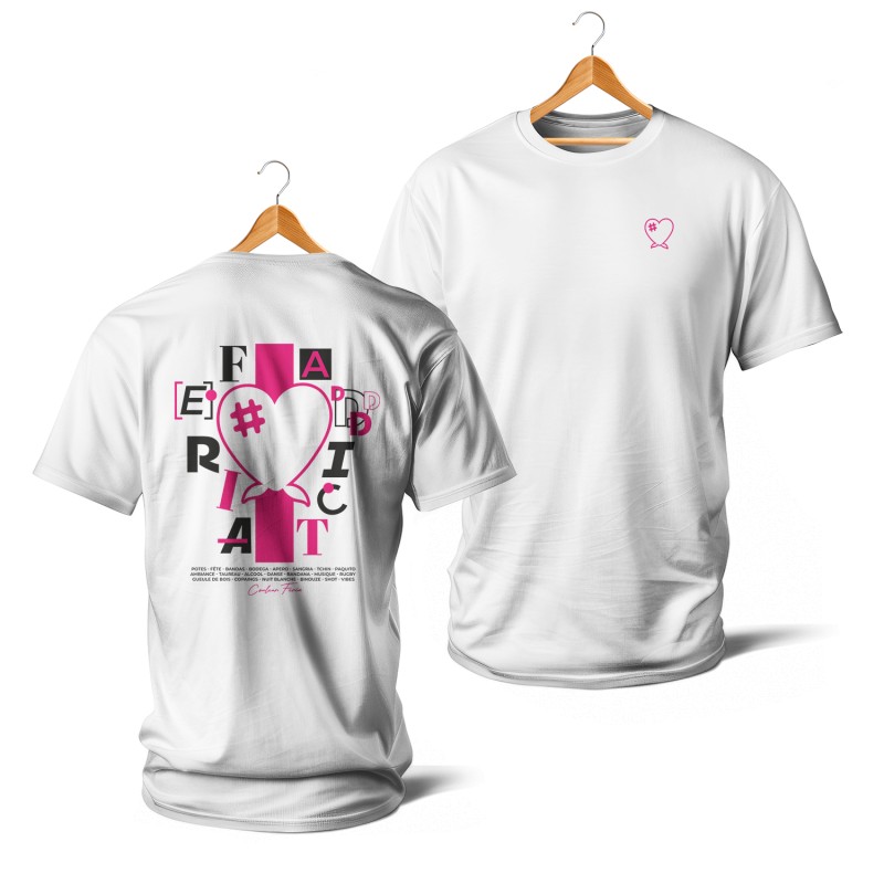 T-shirts Feria Addict (rose et blanc)