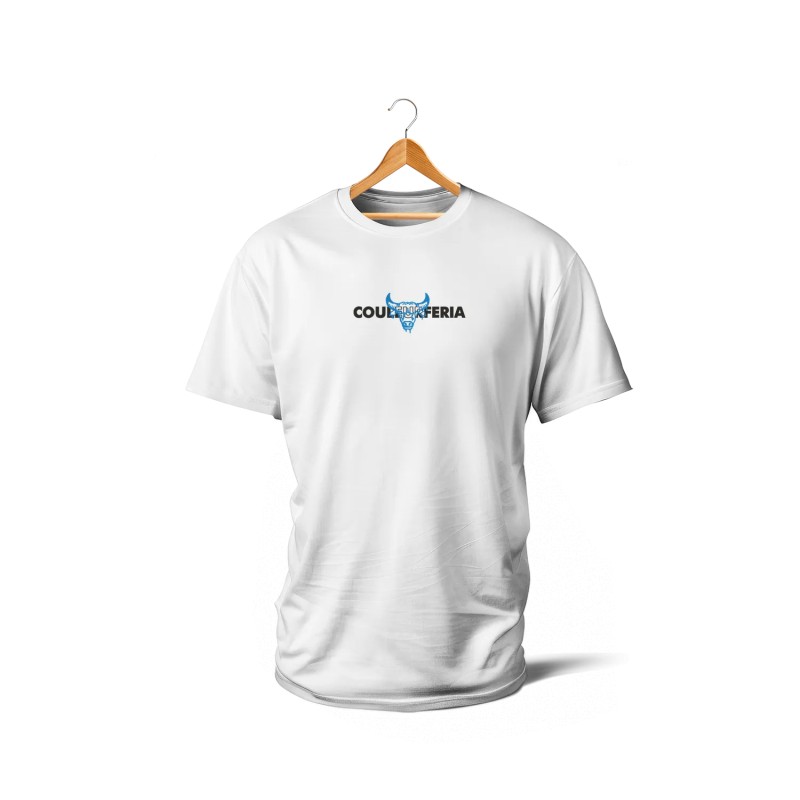 T-SHIRT BLANC - Feria Taureau spray (bleu)