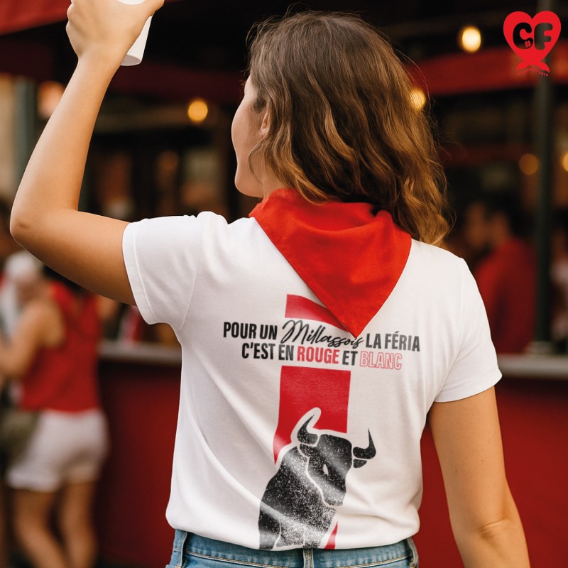 T-shirts - Feria de Millas : Pour un Millassois c'est en rouge et blanc