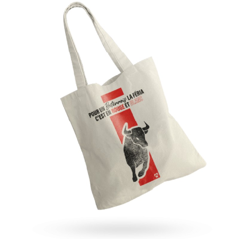 Tote Bag Feria de Béziers - Pour un Biterrois la féria c'est en rouge et blanc