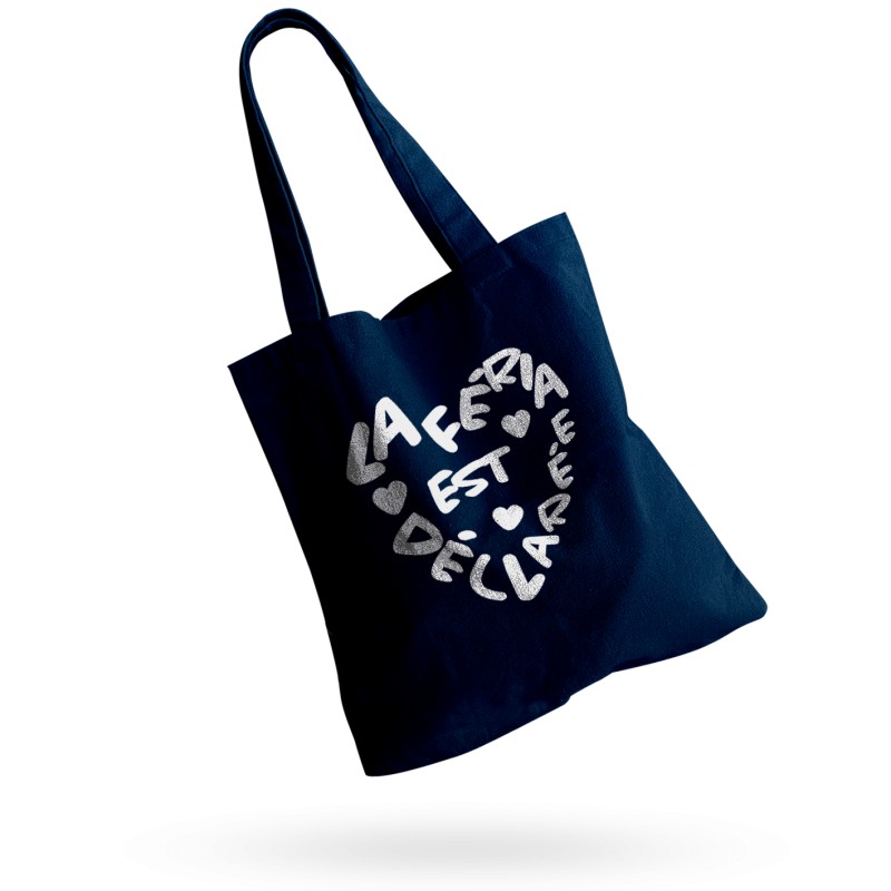 Tote Bag La Féria est déclarée (bleu marine et blanc)