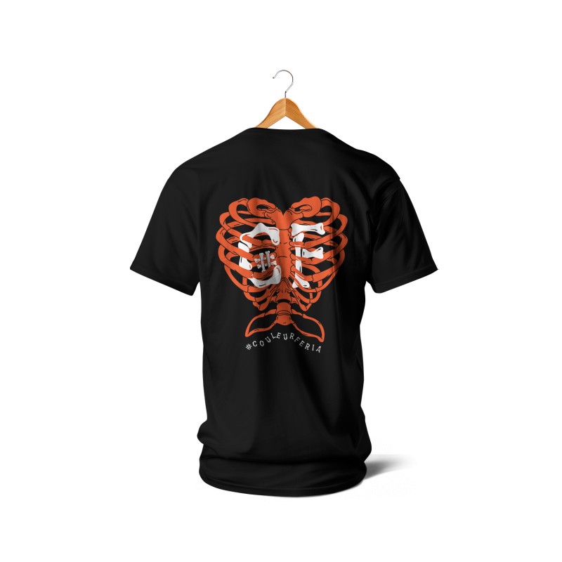 T-shirt Halloween Squelette orange | CouleurFeria